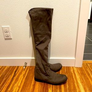 Over the knee suede boots
